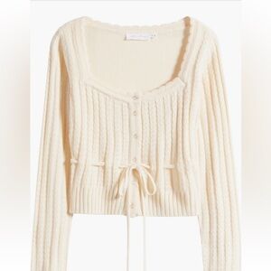 Nordstrom Ivory Button-Up Cardigan